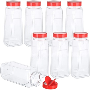 1000ml 32oz kitchen tools clear empty Pet plastic pink salt seasoning container pepper shaker spice jar