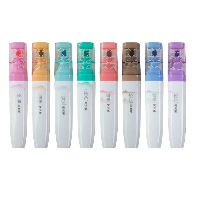 Ensemble de stylos surligneurs mignons stylo fluorescent à base d'eau de couleur pastel élèves écrivant marqueur surligneur
