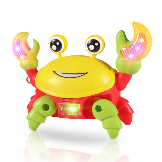 B/O Electric Baby Crawling Dancing Crab Toy for Children With Light Sound
