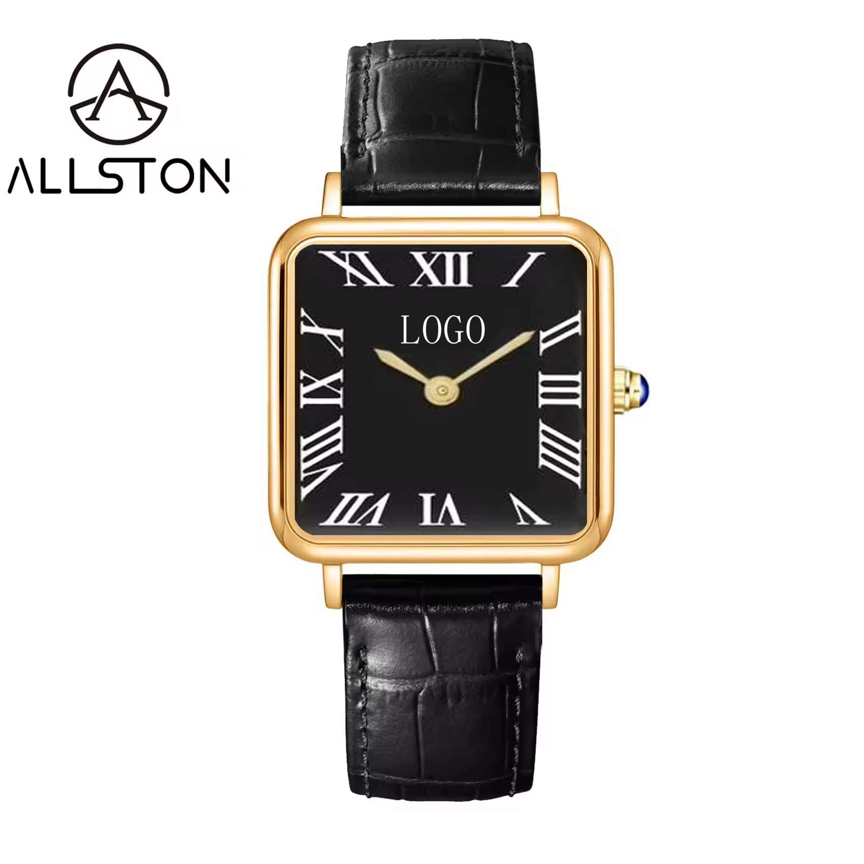 OEM Vintage Gold-Plated Real Leather Stainless Steel 16mm 