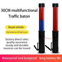Bâton de signalisation LED 12 pouces en ABS/PC, 5 modes clignotants, alimenté par batterie, pour la sécurité routière, le guidage aérien et la gestion du stationnement des avions