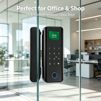 Cerradura Inteligente para Puerta de Vidrio de Aluminio con Reconocimiento Facial WIFI TUYA, con Huella Dactilar, Código, Llave, Control Remoto y Almacenamiento en la Nube