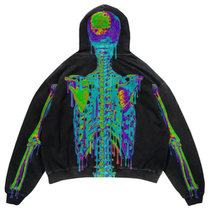 Y2K personalizzato sublimazione <span class=keywords><strong>Halloween</strong></span> felpa con cappuccio con stampa scheletro felpa da uomo di moda <span class=keywords><strong>Halloween</strong></span> - Product Image 2