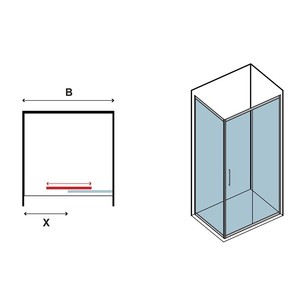 Cabine de douche Kamalu K410NS 150x80 avec verre sérigraphié de 80 cm et porte latérale fixe de 180 cm de hauteur - Product Image 4
