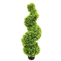 Arbre topiaire artificiel en spirale de 180 cm de haut, protégé contre les UV, résistant aux intempéries, plante artificielle réaliste