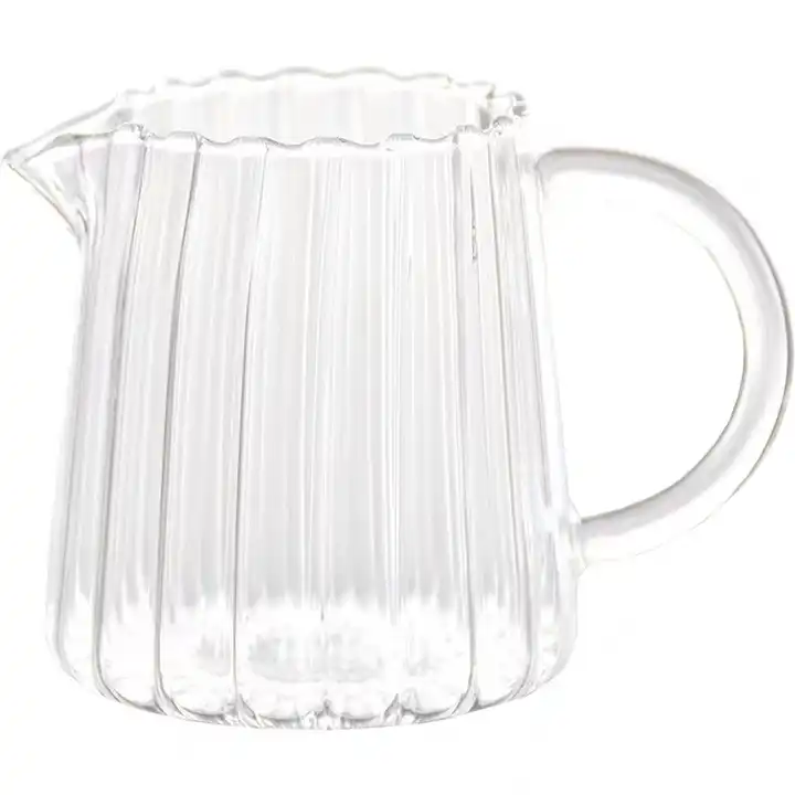Glass Milk Frother Pitcher, Glass Creamer Cup