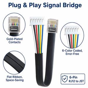 Câble de rallonge téléphonique RJ45 plat personnalisé, traversant, en cuivre étamé, gaine PVC, 1,5 m, 600 V, ISO9001, pour données téléphoniques de bureau - Product Image 2