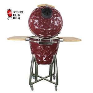 SEB KAMADO/ACIER BBQ Gril en céramique de 21 pouces en gros <span class=keywords><strong>Barbecue</strong></span>/grande taille Joe Vin rouge Céramique Kamado Diamant - Product Image 6