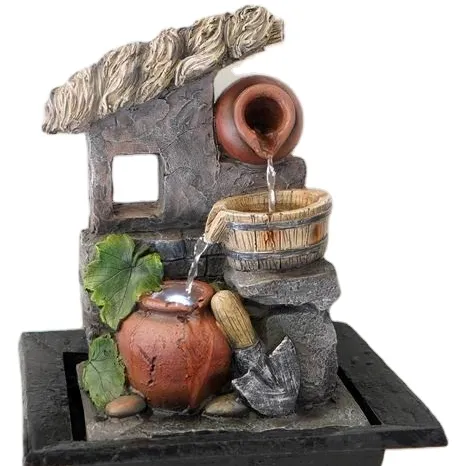 Indoor Honig Töpfe Brunnen Wasserspiel LED-Leuchten Poly resin Statuen Home Decor