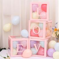 Boîte à lettres transparente en PVC de haute qualité 30*30 cm, 26 lettres, décoration pour anniversaire, fête de remise de diplôme, vente chaude