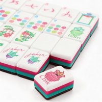 Tuiles de Mahjong en Acrylique Style Écaille de Tortue, Peintes à la Main, Motif Tortue, Fabriquées à Ningbo, Emballage en Carton