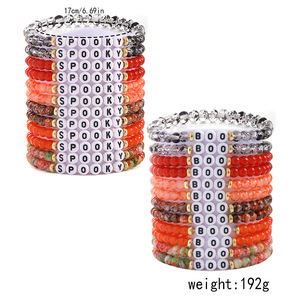 Halloween <b>Beaded</b> <b>Bracelet</b> Set Glass Letter BOO 24 Piece Women Jewelry Spring 2024 Yiwu Origin - Product Image 4