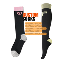 Logo jacquard athlétique personnalisé Running Sport Thigh Long Chaussettes de compression pour femmes