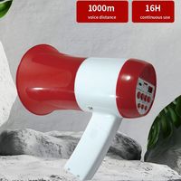 Mégaphone portable en ABS durable avec lecture Bluetooth et carte TF, batterie au lithium rechargeable pour annonces publiques et événements