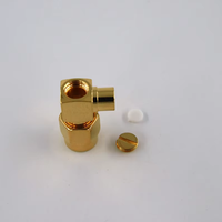 Conector Coaxial RF de 50 ohmios, Macho SMA, Ángulo Recto, para Cable RG402 de 0.141''