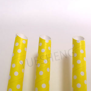 Vendita calda giallo pois 12mm biodegradabile cannucce di carta per bevande calde - Product Image 2