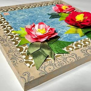 High Quality Camellia 3D Art Panel Home Decoration <b>Handmade</b> <b>Paper</b> Crafts Original Origami Toy - Product Image 2