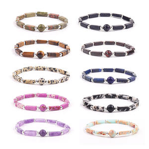 Alla moda imperiale lapislazzuli blu sabbia occhio di tigre per bracciale perlina quadrata oro pollo maculato sangue naturale quarzo ametista - Product Image 2