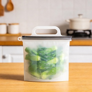 ถุงเก็บอาหารซิลิโคน ถุงซิลิโคนสำหรับเก็บอาหาร ถุงซิลิโคนสำหรับแช่แข็งแบบใช้ซ้ำได้ ถุงซิลิโคนสำหรับบรรจุอาหาร - Product Image 4