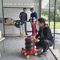 Cric de voiture à triple sac robuste de 3 tonnes avec outils de levage pneumatiques à poignée pour l'entretien de la voiture