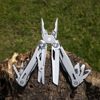 GHK GHK8 – Nouvel Outil Multifonction Pliant de Survie pour Camping en Extérieur, 14 Fonctions, EDC, en Acier Inoxydable, avec Pince à Serrage Intégrée