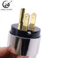 Prise électrique US EU YIVO XSSH Audio HIFI alliage d'aluminium cuivre plaqué or 2 3 broches IEC mâle femelle connecteur d'alimentation