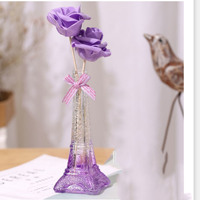 Bouteille en verre, accessoire en forme de tour Eiffel, bijou avec bouchon en liège et rotin, offre spéciale