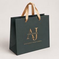 Sacs en papier de luxe personnalisés avec logo en feuille d'or pour bijoux, vêtements, emballages cadeaux, sacs de shopping en carton avec poignée en ruban