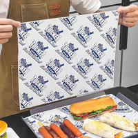 Papier sulfurisé personnalisé avec logo imprimé, résistant à la graisse, de qualité alimentaire, pour emballer sandwichs, hamburgers et grillades