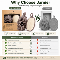 Échantillon Gratuit de Tampons de Douche en Loofah Jarnier – Gants Exfoliants Ovales Écologiques en Sisal Naturel pour le Corps – Éponge de Lavage en Loofah pour le Bain