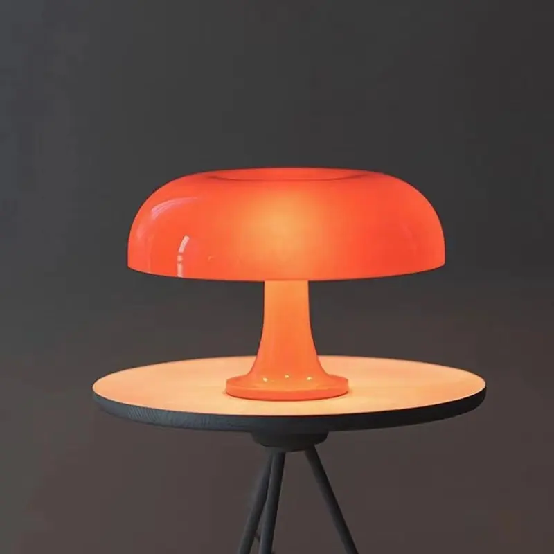 Dropshipping Modern Minimalist Led Nordic Orange Mushroom Table Lamp Imported From Italy Danish Designer Model Bedroom