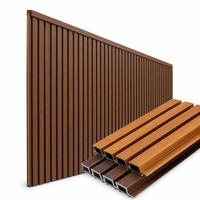 Panneau mural rainuré en WPC teck de luxe, imperméable, pour décoration intérieure, bardage composite en bois pour salon moderne