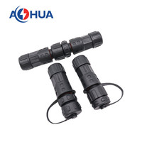 AHUA 7 cœurs 22/24AWG Câble Connecteur 5A Circulaire Nylon AC Connecteur IP67 M12 Fil à Fil Led Connecteur