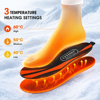 Semelles chauffantes télécommandées pour l'hiver, hommes et femmes, 3900 mAh, semelles chauffantes rechargeables pour le ski en plein air, la chasse, la neige