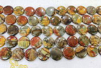 Pierres précieuses naturelles lisses Picasso rondes 25mm Red Cherry Creek Jasper Perles de pierre en vrac Fabrication de bijoux à bricoler soi-même