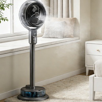 Kipas Lantai Meja Listrik 40W Turbine Mute Stand dengan Fitur Shake Head, Spray, Remote Control, Timer, Hemat Energi untuk Rumah