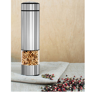 Moulin à sel et à poivre électrique portable à bouton poussoir à une main avec réglage externe de la grosseur pour barbecue - Product Image 2