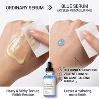 Sérum Végétalien Bio au Cuivre Bleu et Peptides, Vitamine B5, Acide Hyaluronique Raffermissant et Réparateur pour le Visage, Marque Privée, Logo Personnalisé, Faible MOQ