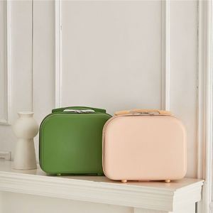 BSCI Factory Portable Makeup Bag 4-inch Hand Luggage Solid Color Makeup Case Storage <b>Box</b> - Product Image 2