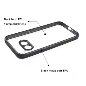 Luxe 2-en-1 clair PC couverture arrière <span class=keywords><strong>noir</strong></span> TPU pare-chocs couvre <span class=keywords><strong>rien</strong></span> téléphone 2a Transparent étui rigide étanche antichoc caractéristiques - Product Image 5