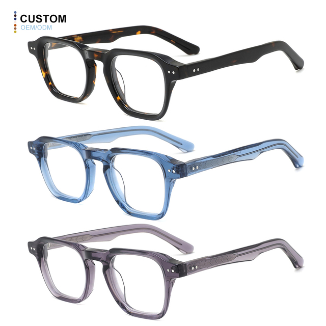 Vintage Designer Acetate Square Glasses High Quality Fashion Optical Eyewear Custom Logo Eyeglasses Frames for Women