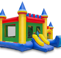 Château gonflable commercial d'extérieur en gros avec double toboggan en bâche PVC pour événements et entreprises