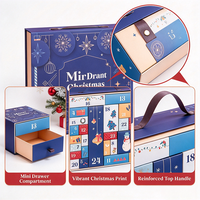 Boîte de calendrier de l'avent de Noël à 24 tiroirs, boîte cadeau rigide personnalisée pour compte à rebours de Noël