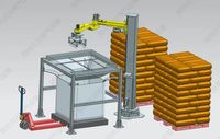 Ouvre-sacs robotisé pour poudre/Sciure de bois, Bras robotisé, 25-100 kg/sac, 100-120 sacs/h, Servo-moteur, Guidé par vision, Option anti-explosion