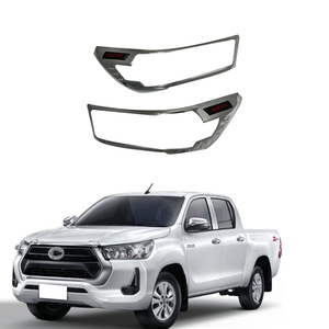 ชุดแต่งครอบไฟหน้ารถยนต์ สำหรับ โตโยต้า ไฮลักซ์ รีโว่ 2WD ปี 2021  ครอบไฟหน้าโครเมียม อุปกรณ์ตกแต่งขอบไฟ - Product Image 2