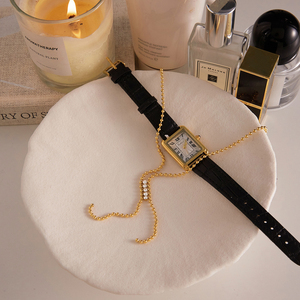 Collier élégant en perles J&D pour femmes, plaqué <span class=keywords><strong>or</strong></span> 18 carats, acier inoxydable, chaîne en zircone blanche avec pendentif en cristal - Product Image 4