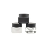 ODM Usine ODM OEM Pot en verre carré pour crème personnalisé pour les soins de la peau 20g 50g avec couvercle en plastique noir