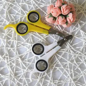 Super hot cheap grooming puppy stainless steel plastic pet dog cute nail scissors wholesale