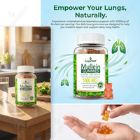 AegleWell OEM Gummies de Molène 1000mg avec Quercétine, Bromélaïne, Ashwagandha et Vitamine D3 pour la Santé Pulmonaire