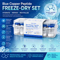 Poudre lyophilisée de peptides de cuivre bleu à marque privée, hydratante, raffermissante, blanchissante, anti-âge pour le visage